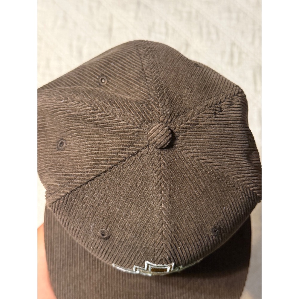 New Era Fitted Hat corduroy Brown Texas Rangers Men 7 1/4 Arlington Stadium Cap - Picture 6 of 10